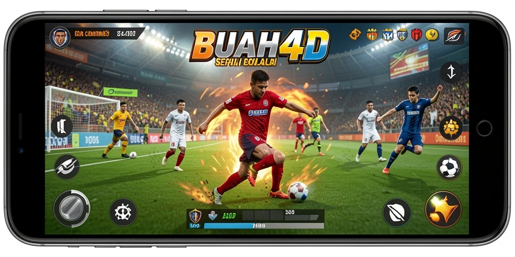 Tampilan gameplay BUAH4D yang mendebarkan saat pertandingan sepak bola.