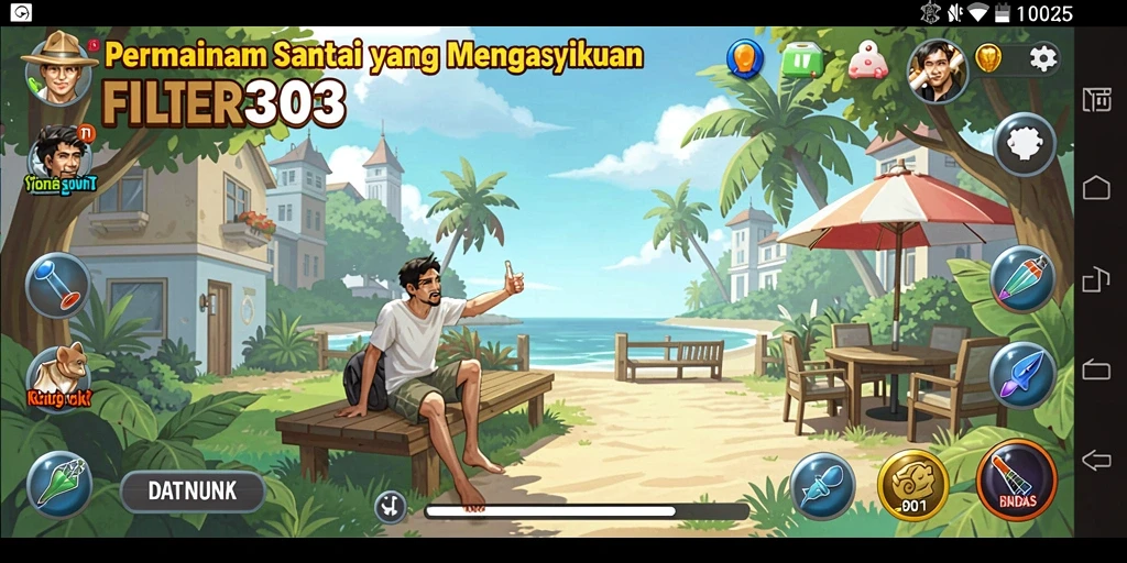 Tangkapan layar menunjukkan gameplay santai FILTER303 yang menawan.