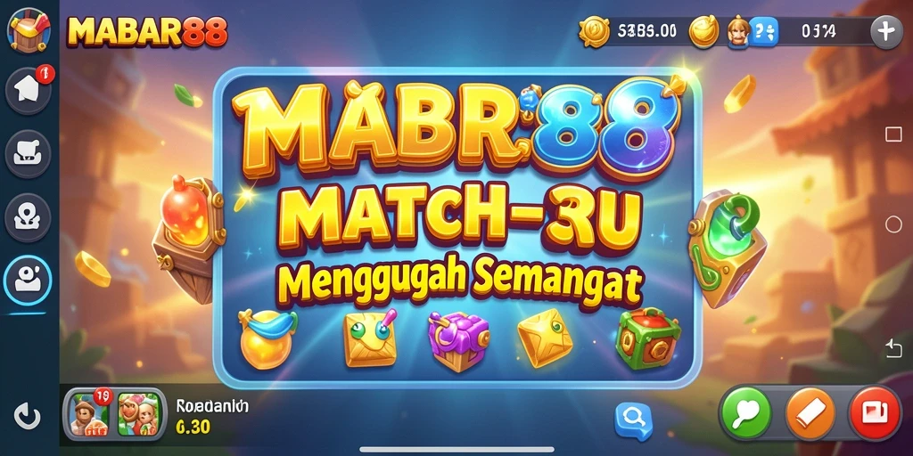 Tampilan gameplay MABAR88 dengan permata berwarna-warni yang menantang.