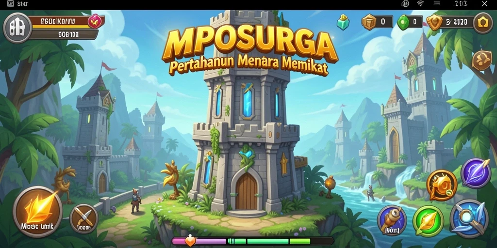 Tampilan gameplay <strong>MPOSURGA</strong> yang menarik dalam pertempuran Tower Defense.