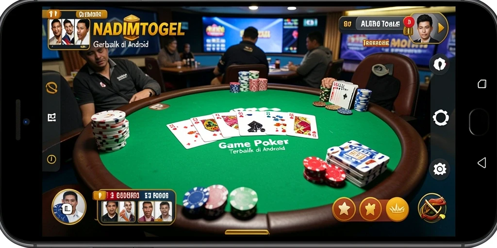 Screenshot gameplay NADIMTOGEL yang menampilkan suasana kompetitif permainan poker.