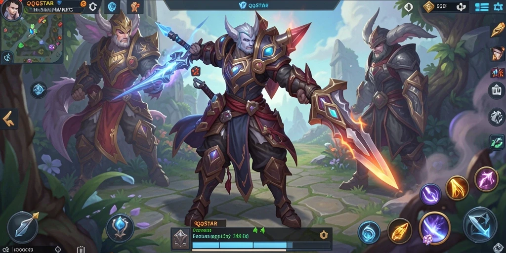 Tampilan gameplay epik dalam dunia fantasi MMORPG QQSTAR.