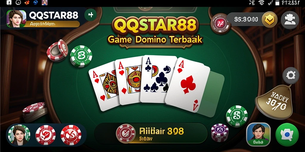 Gameplay QQSTAR88 menampilkan momen seru saat bermain domino.