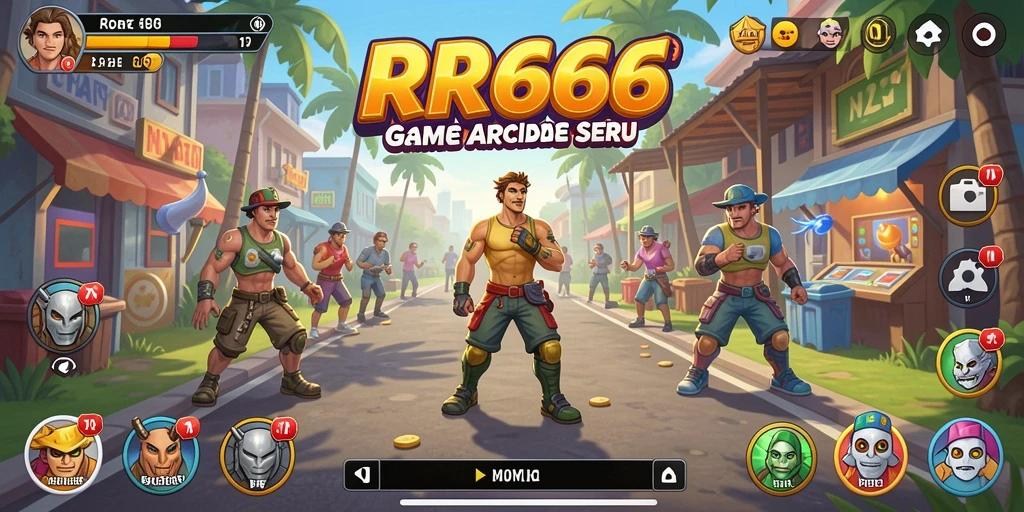 Tampilan gameplay menarik dan penuh warna di RR666.