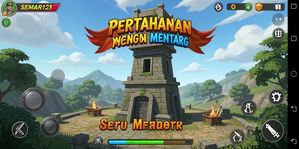 Tangkapan layar menampilkan aksi seru SEMAR123 dalam Tower Defense.