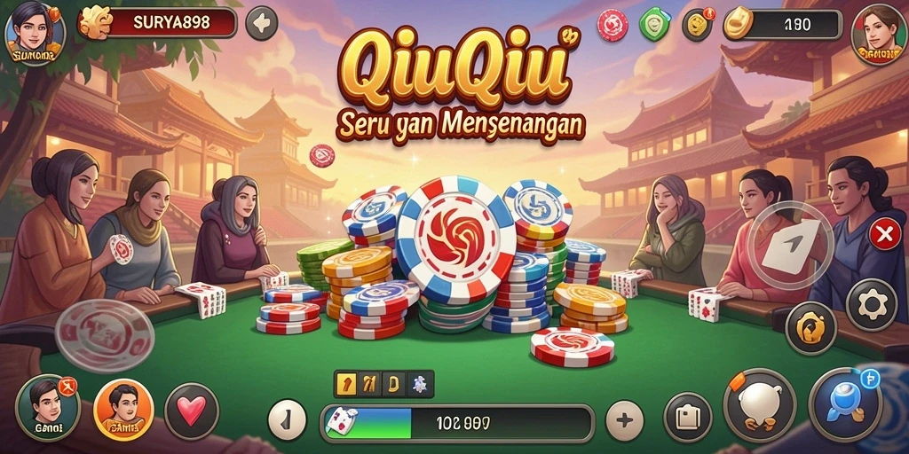 Tampilan gameplay seru dari SURYA898 dalam permainan QiuQiu.